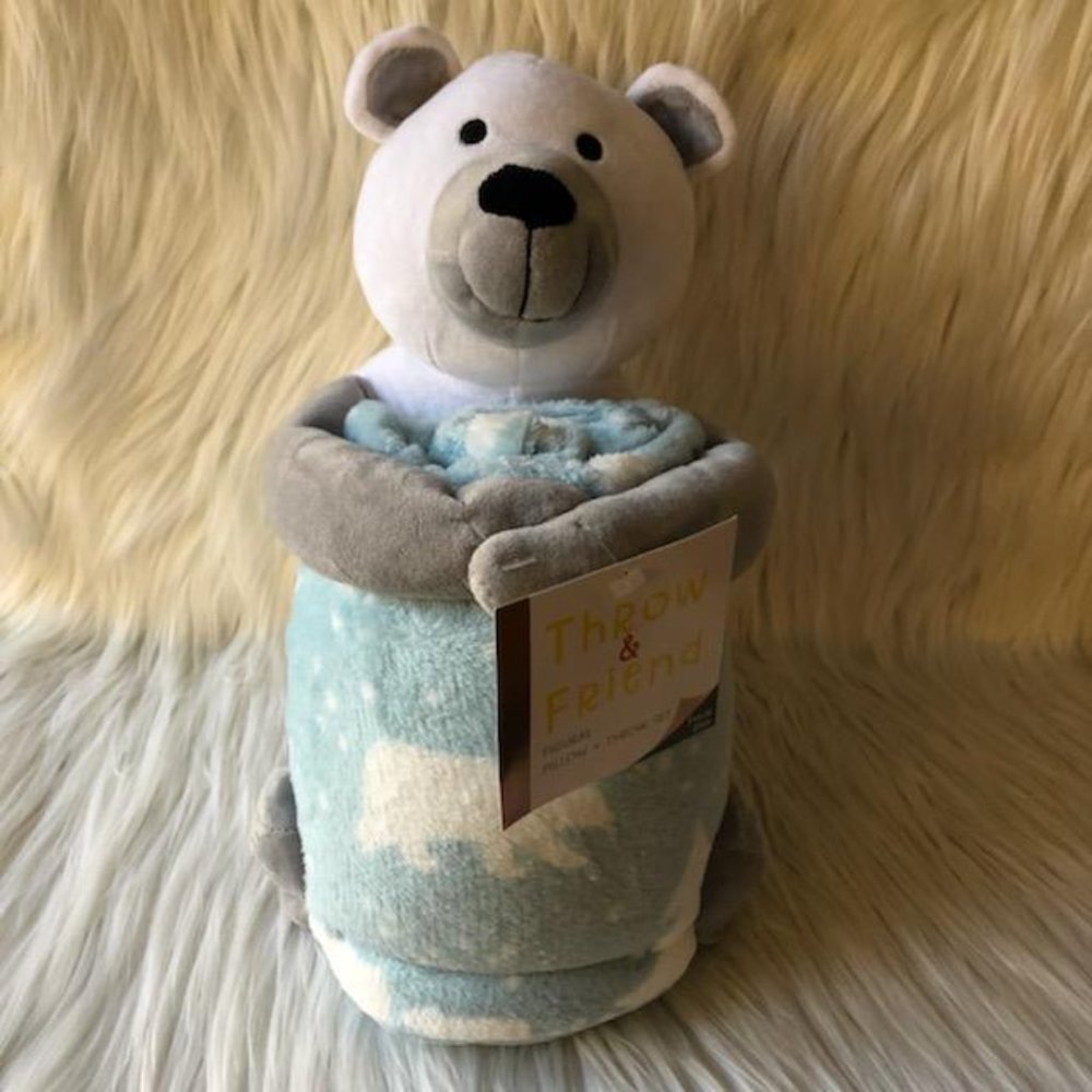Polar Bear Stuffed Animal & Blanket Set